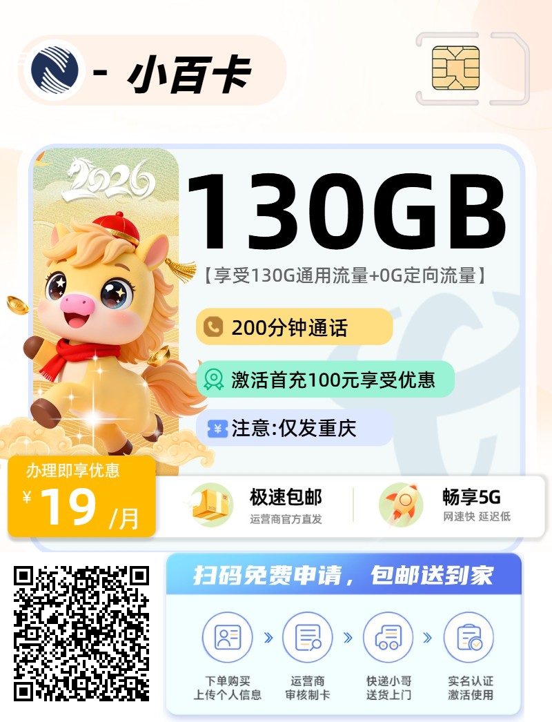 2025年(最新)重庆流量卡推荐高性价比，联通移动电信广电卡，每日更新，免费申请