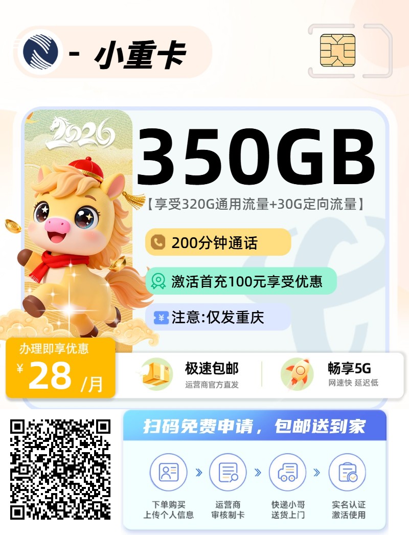 2025年(最新)重庆流量卡推荐高性价比，联通移动电信广电卡，每日更新，免费申请