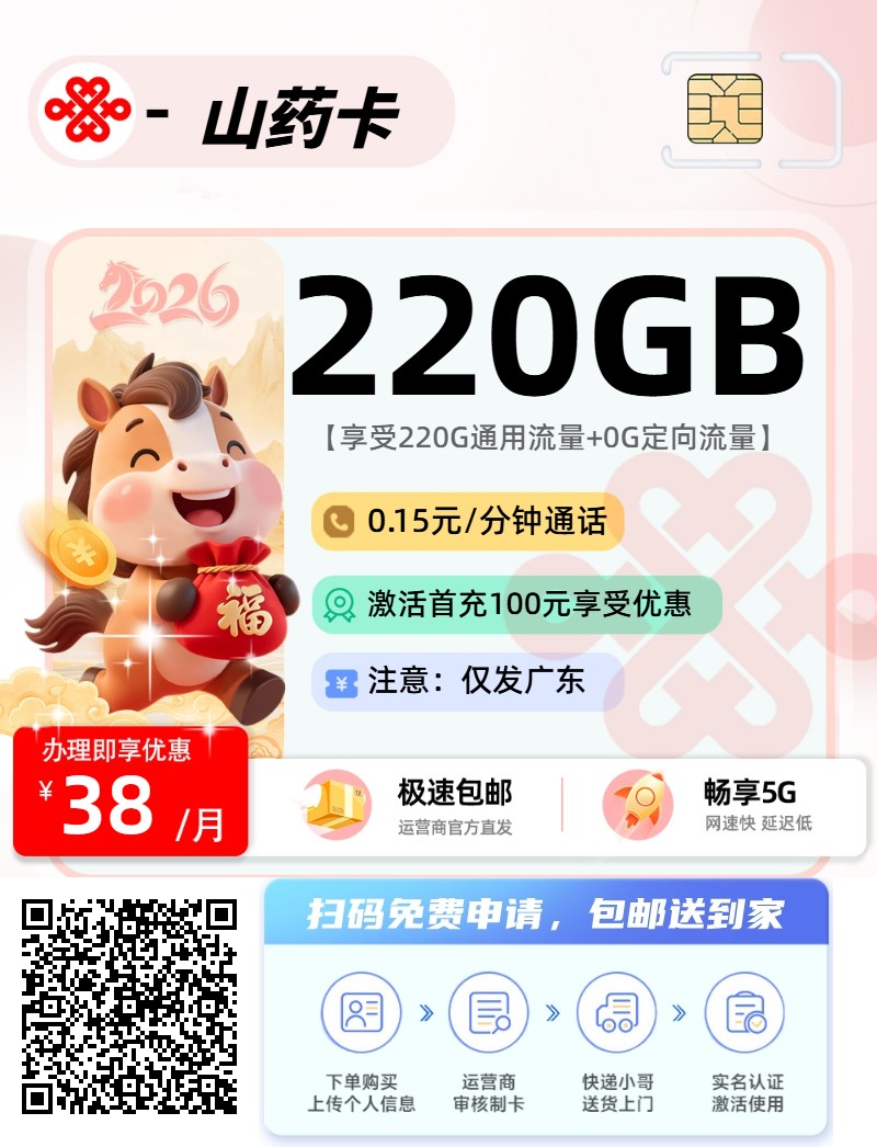 2026年(最新)广东流量卡推荐高性价比，联通移动电信广电卡，每日更新，免费申请