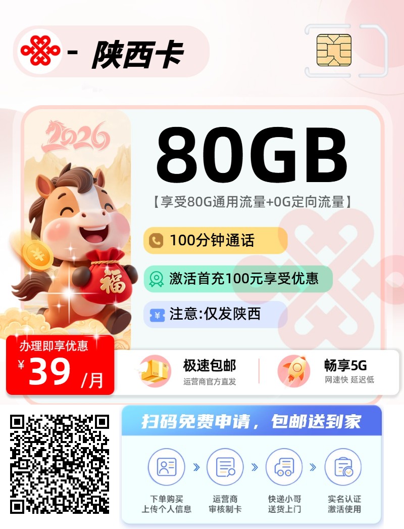 2026年(最新)陕西流量卡推荐高性价比,联通移动电信广电卡,每日更新,免费申请