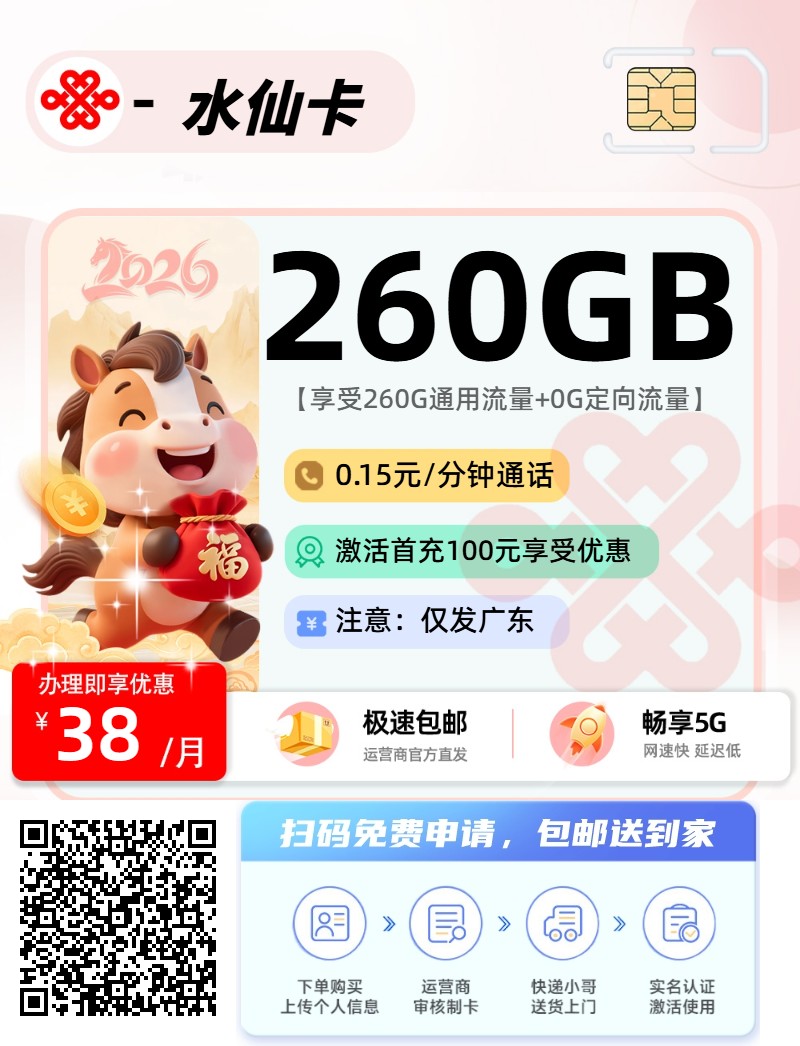 2026年(最新)广东流量卡推荐高性价比，联通移动电信广电卡，每日更新，免费申请