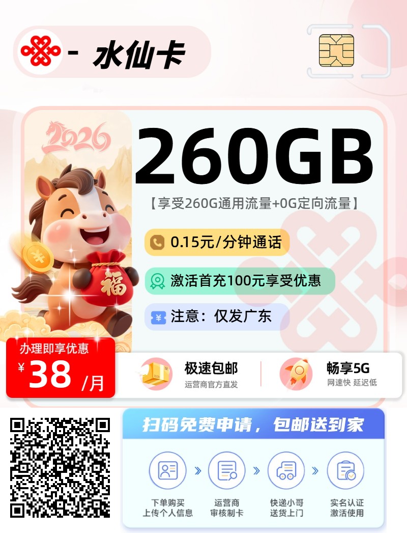 2026年(最新)广东流量卡推荐高性价比，联通移动电信广电卡，每日更新，免费申请