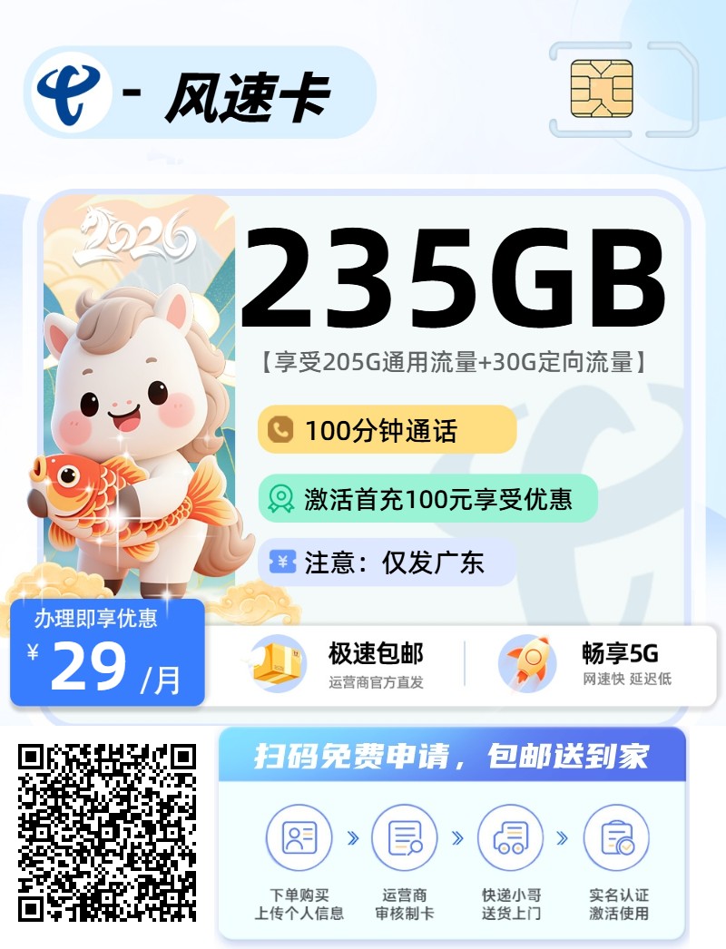 2026年(最新)广东流量卡推荐高性价比，联通移动电信广电卡，每日更新，免费申请