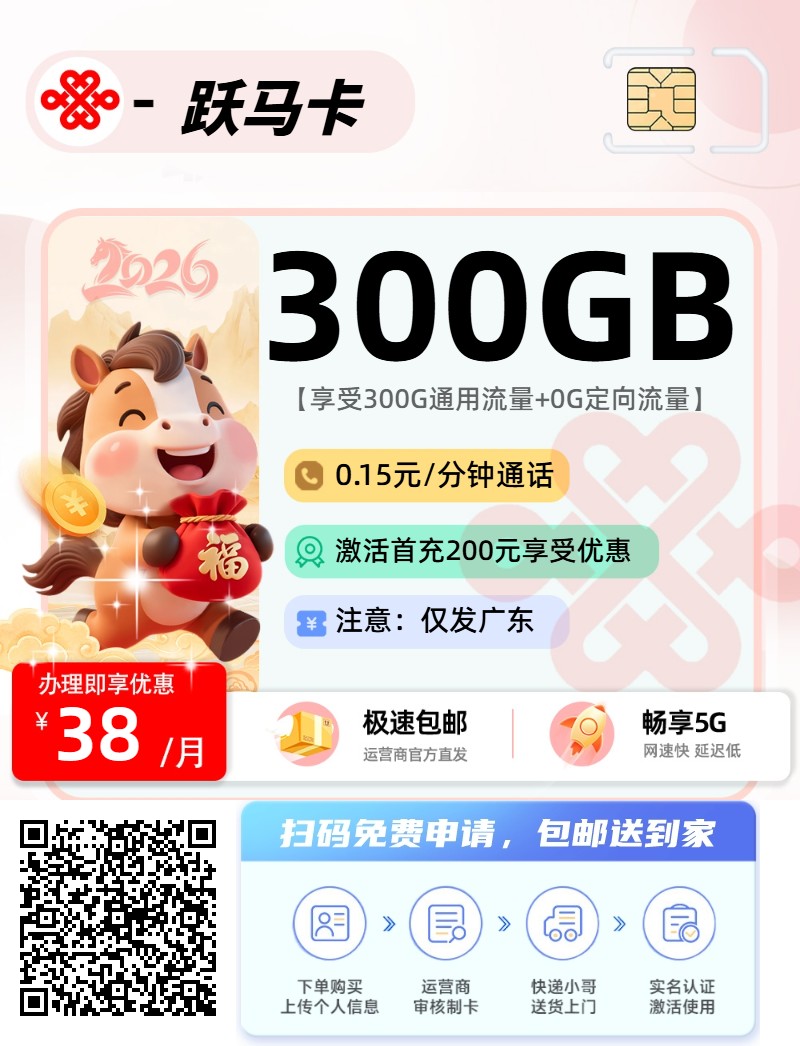 2026年(最新)广东流量卡推荐高性价比，联通移动电信广电卡，每日更新，免费申请