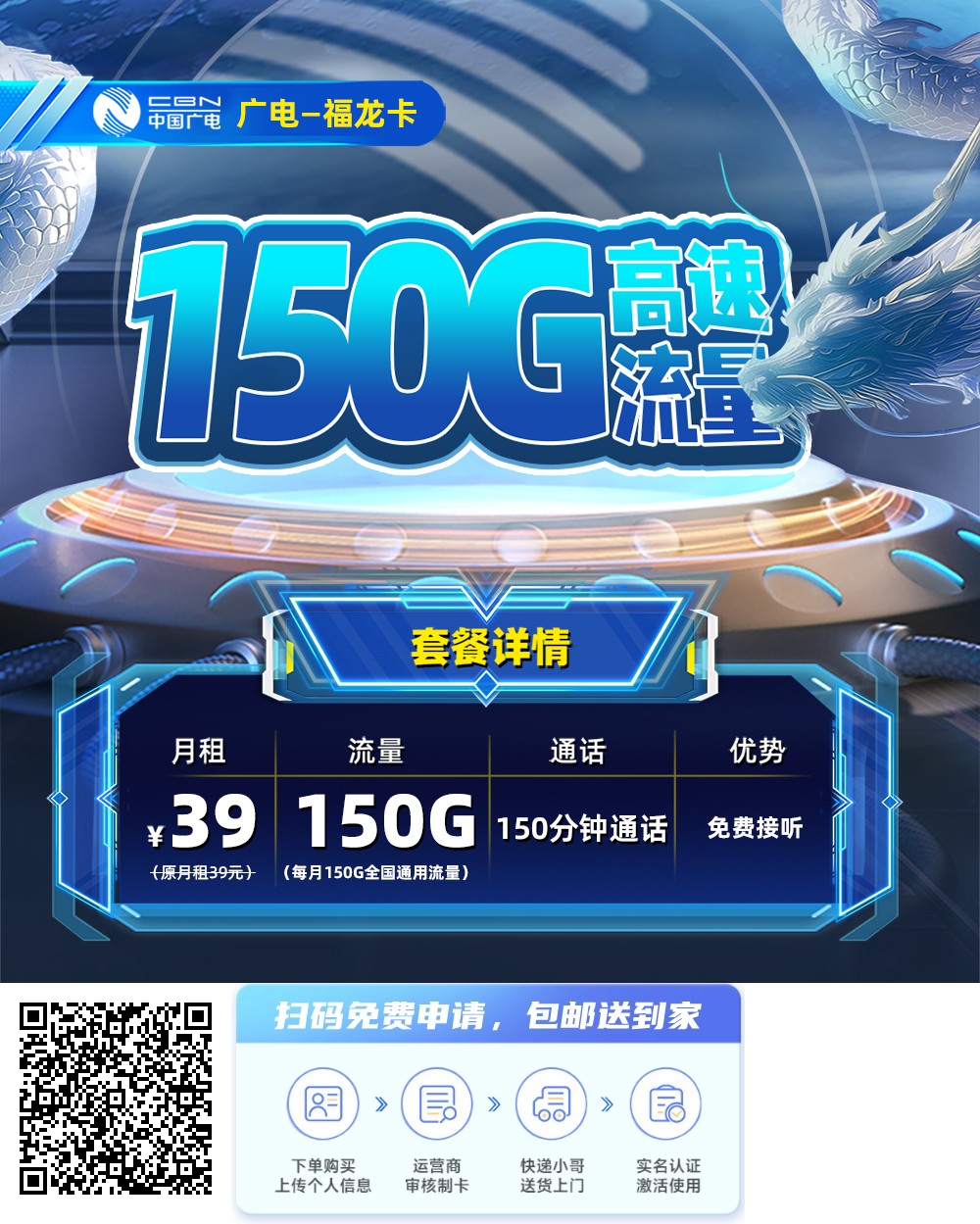 2026年(最新)福建流量卡推荐高性价比，联通移动电信广电卡，每日更新，免费申请
